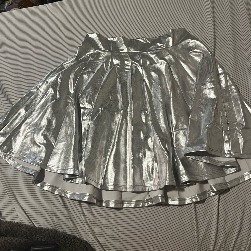 silver space skirt